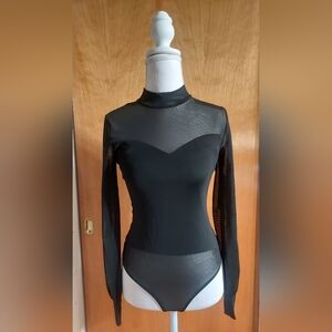 Shinestar Black Long Sleeve Bodysuit